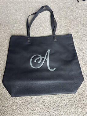 Thirty One Monogram 'A' Grey Tote Bag - Stylish Everyday Carry